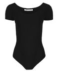 Hamishkane Girls Short Sleeve Bodysuit Dance Ballet Leotard Kids Plain Stretchy Microfibre Leotards Top