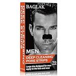 BAGLAK Men Blackhead Pore Strips - 70 Strips - Deep Cleansing - Face Nose Pores - Blackheads Removal - Large Size For Nose+Face