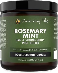 Sunny Isle Rosemary Mint Hair and Strong Roots Butter 8oz | Infused with Biotin & Jamaican Black Castor Oil | Strengthen and Nourish Hair | Dry Scalp, Split Ends…