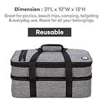 VP Home | Double Casserole Travel Bag - Insulated Food Containers Carrier - Food Warmer Carry Case for Trip - Suitable for Hot or Cold Food - Ideal for Outdoor Picnic or Outside Parties (Heather Gray)