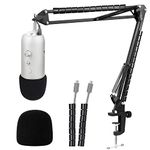 Blue Yeti Mic Stand with Pop Filter - Suspension Blue Yeti Boom Arm Stand with Microphone Cover Foam Compatible with Blue Yeti and Yeti Pro Microphone by YOUSHARES