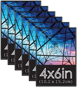 Standard Goods Home Décor 4x6 inch front loading picture frame, 6-pack of Black for wall or table, horizontal or vertical display