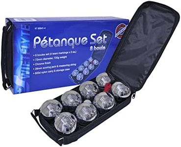 Swiftflyte Pétanque / Bocce / Boules Set, Includes 8 Boules - 72mm with 4 Team Markings - Great Backyard, Lawn and Outdoor Game