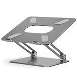 BoYata Laptop Stand, Adjustable Multi-Angle Laptop Riser with Heat-Vent Compatible for Laptop (10-17 inches) including MacBook Pro/Air, Surface Laptop, Samsung Notebook (Gray)