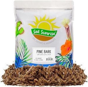 100% Natural Pine Bark Mulch Nuggets (12 Quarts), Small Chips for Indoor/Outdoor Container Gardening, Ideal for Soil Supplement, Houseplant Topper, and Terrariums
