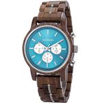 BOBO BIRD Men’s Quartz Analog Watch Chronograph Wood Stainless Steel Watches Casual Fashion with Luminous Hands, Brown, Classic