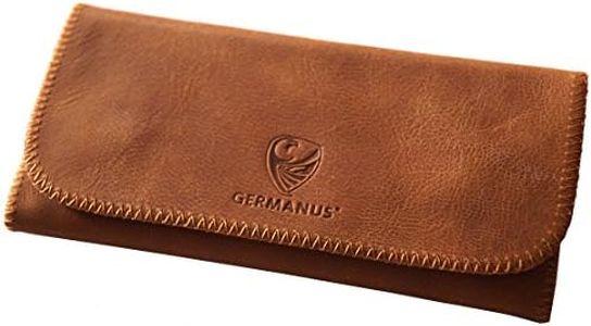 GERMANUS Albrunus - Made in EU - Leather Tobacco Pouch Turner Bag Swivel Bag Tobacco Case, Tabac Brown, Taille Unique, Modern