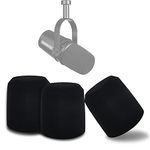 Boseen Microphone Foam Windscreen for Shure MV7, Mic Cover Microphone Windscreen for MV7 Professional Mic Foam for Recording, 3PCS