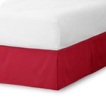 Bare Home Bed Skirt Double Brushed Premium Microfiber, 15-Inch Tailored Drop Pleated Dust Ruffle, 1800 Ultra-Soft Collection, Shrink and Fade Resistant (Queen, Red)