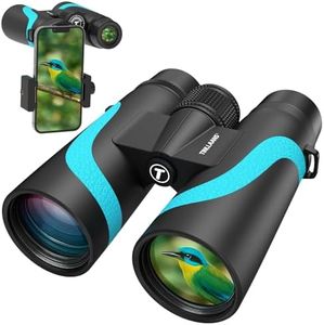 Tinllaans 15x55 HD Binoculars for Adults – High Powered Large View, BAK4 Prism, Waterproof & Lightweight for Bird Watching, Hiking, Travel, Cruise, Sports with Phone Adapter (Blue)