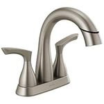 Delta 25765LF-SPPD Broadmoor 4 in. Centerset 2-Handle Pull-Down Spout Bathroom Faucet in SpotShield Brushed Nickel