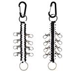 Clipband 2 PCS Cheer Bow Holder,Paracord Handmade Keychain for Cheerleading Teen Girls High School College Sports, Black and White, 10 Inch