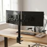 amazon basics Dual Monitor Stand - Height-Adjustable Arm Mount, Steel (Self Installation)