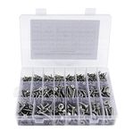 Loscrew 725Pcs M2 M3 M4 M5 M6 Phillips Cross Drive Self-Tapping Screws Kit, 23 Kinds of Size 304 Stainless Steel Self Tapping Countersunk Screw Assortment Set for Wood Furniture Appliances or DIY