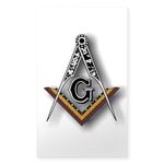 CafePress Masonic Square And Compass Rectangle Bumper Sticker Car Decal