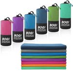 BOGI Microfiber Travel Sports Towel-Quick Dry Towel, Soft Lightweight Microfiber Camping Towel Absorbent Compact Travel Towel for Camping Gym Yoga Swimming Backpacking (L:60''x30''+16''x16''-Nblue)