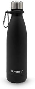 Auryu Best in Class Triple-Walled Insulated Stainless Steel Water Bottle, Keeps your Drinks Cold for up to 24 Hours and Hot for up to 12 Hours, Leak Proof, Make a Difference in the World, Black, 17oz
