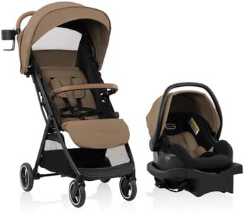 Evenflo Otto+ Travel System w/LiteMax Infant Car Seat, Light Weight, One Hand Gravity Fold (Caramel Tan)