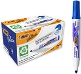 BIC Velleda 1701 Whiteboard Marker Medium Bullet Tip - Blue Ink, Box of 12 Dry Erase Markers