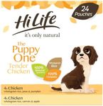 HiLife it's only natural The Puppy One Complete Wet Puppy Food (Up To 12 Months), Tender Chicken with Wholegrain Rice & Vegetables, Made With 100% Natural Ingredients (24 Pouches x 150g)