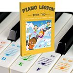 Piano Lessons Book2 and Color Coded Note Stickers: Piano Music Lesson and Guide Book for Kids and Beginners; Designed and Printed in USA