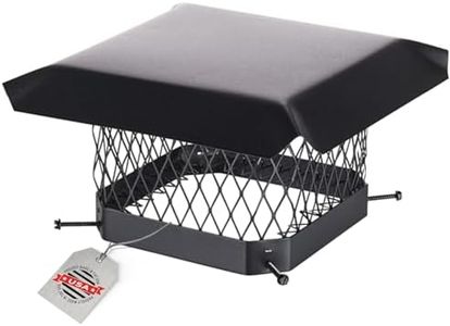 Galvanized Steel Chimney Cover - HY-C Black Chimney Cap, Single Bolt-On Chimney Fireplace Cover, Chimney Flue Cover to Fit On Existing Flue Tiles, Chimney Vent Cap with Hood Plate (9" x 13")