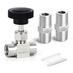 TAISHER 1PCS 304 Stainless Steel Straight Needle Valve 1/4" Female NPT For Flow Control Water Gas Oil With Nipple