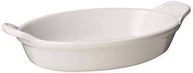 Le Creuset Stoneware Heritage Oval Au Gratin, 24 oz. (8"), White