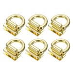 uxcell Metal Bag Connector with D Ring, 6Pcs 18mm Purse Bridge Hanger Buckle with Screws for Purse DIY, Key Chain Lanyard (Gold Tone)