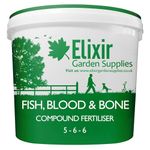 Elixir Gardens Fish, Blood and Bone Meal | Organic-Based Fertiliser | 10kg Bucket | Treats over 140sqm