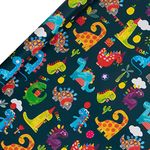 Glick Luxury Roll Wrap, Dinosaur Wrapping Paper, Perfect for Gift Wrapping, Birthday Dinosaur Wrapping Paper, Wrapping Paper for Boys 2M x 700MM, Multi-colour,Blue