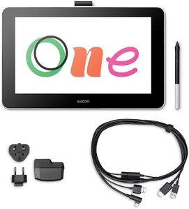 Wacom One Creative Pen Display with Free Software for On Screen Sketching and Drawing, 13.3 Inch, 1920 x 1080 Full HD Display, Vibrant Colour, Pen Precision, Ideal for Work from Home & Remote Learning