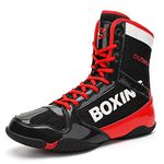 Boxing Shoes Men's Wrestling Shoes Teenagers Muay Thai Kickboxing Sparring Boxers Trainers Martial Arts Shoes Breathable Bodybuilding Boxing Boots 36-46