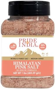 Pride Of India - Dark Himalayan Pink Salt - Enriched w/ 84+ Natural Minerals, Medium Grind 2-3mm - 1 Pound (16 oz) Dual Sifting Jar - Great for Grinders & Direct Use - Best for Kitchens & Restaurants