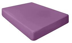 100% Brushed Cotton Flannelette 40CM/16 Extra Deep Fitted Sheets in 12 Colours Single Double King Super King (Purple, King)