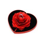 wonuu Engagement Ring Box,Ring Rose Box Surprise Jewelry Storage Holder for Woman as Proposal Engagement Ring Jewelry Gift Case in Valentine's Day ect. (Heart Shaped-Pink)