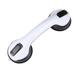 FChome Shower Wall Suction Cup Grab Bars,12 Inches Shower Handle Bar Offers Safe Grip with Strong Hold Suction Cup for Safety Grip Grab in Bathroom (White-Black)