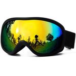 AVV OTG Ski Goggles for Men Women With Anti-Fog Dual Layer lens, UV400 Snow Goggle for Snowboarding Snowmobiling Skating