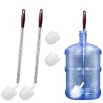 Stainless Steel Water Bottle Cleaning Brush, 24" Long Bottle Brush, 360° Spherical Brush Head, Non-Slip Handle, 2 to 5 Gallon Water Bottle Brush and Gallon Water Jug Brush (2 Pack + 2 Head)