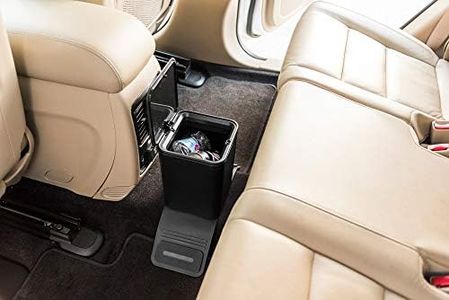 meistar - Plastic Car Trash Can, Car Trash Can with Lid, Mini Trash Can for Car and Car Organizer Bin, 6 Inches x 6 Inches x 8 inches, 0.8 Gallon, Black