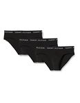 Tommy Hilfiger Men Briefs Underwear Pack of 3, Black (Black/Black/Black), L