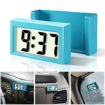 Betus Car Dashboard Digital Clock - Vehicle Adhesive Clock with Jumbo LCD Time & Day Display - Mini Automotive Stick On Watch for Car Truck Dashboard & Air Vent