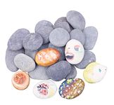 GRANDAN 12 Pcs Painting Rocks 2-3 Inch, Hand Picked Rocks for Painting, Natural DIY Rock Flat, Smooth Kindness Pebbles for Painting, Arts, Crafts, Decoration, Arts Stone for Painters Gift