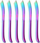 Bisda 6-Piece Stainless Steel Steak Knives Rainbow Flatware Utensil Silverware Set of 6