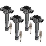 BDFHYK Ignition Coil Pack and Iridium Spark Plugs for Acura RSX Honda Accord Civic CR-V Element Replacement for UF583 UF311 9807B-561BW,Sets of 4