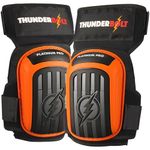 Thunderbolt Knee Pads for Men for Construction Gardening Flooring Roofing Heavy Duty Comfortable Gel Thick Foam Cushion with Adjustable Non-Slip Straps