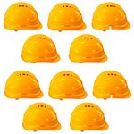 LADWA 10 Pcs Yellow Heavy Duty Safety Director Helmet Head Protection for Outdoor Work Head Safety Hat with ISI Mark (Pack of 10)