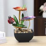 HOME ELEMENTS Water Fountain for Home Decor, Tabletop Indoor Desktop Showpiece Fountain for Living Room Bedroom Office Housewarming Gift Meditation Relaxation Zen Water Fountain - 16x14x23cm (FT_03)