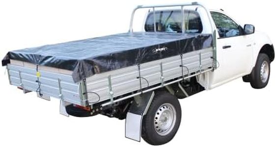 Spider Waterproof Ute Bed Cover - 2.5m Length x 2.15m Width - 230gsm PE Single Cab Ute Smart Tarp Waterproof Truck Cover - Patented Spider Hook System - Black Polyethylene