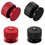 2 Pairs Welding Hood Helmet Pipeliner Fasteners Aluminum Helmet Pipeliner Headgear Replacement Parts Accessories Screws Flip Hood with Nonslip Silicone Washer for Hard Hat, Black and Red